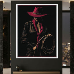 Midnight Cowgirl Red Hat - NicheCanvas