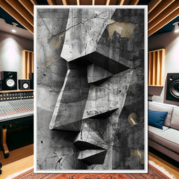 Monochrome Geometric Echoes - NicheCanvas