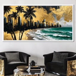 Miami Vibes in Gold - NicheCanvas