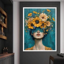 Golden Bloom Silhouette - NicheCanvas