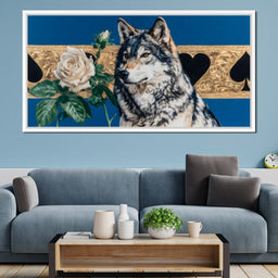 Wolf Regal Ivory Rose Saga - NicheCanvas