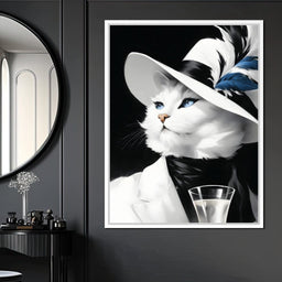 Sophisticated Feline Reverie - NicheCanvas