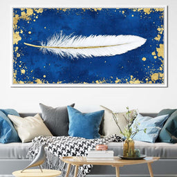 Feathered Dreams in Gold - NicheCanvas