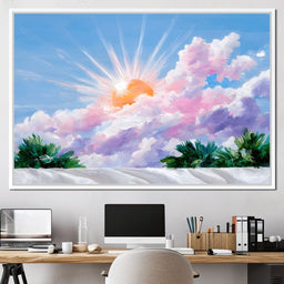 Magnificent Sun Over Clouds - NicheCanvas