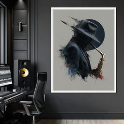 Midnight Saxophone Silhouette - NicheCanvas