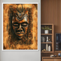 Ancient Tribal Mask Design - NicheCanvas