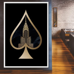 Golden Spade Deco Skyline - NicheCanvas