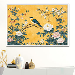 Songbird on Blossoming Branches - NicheCanvas