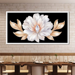 Diamond Heart Golden Peony Flair - NicheCanvas