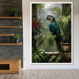 Rainforest Macaw Perch Scene - NicheCanvas