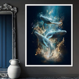 Melodic Tides of Dancing Whales - NicheCanvas