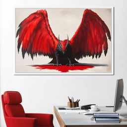 Fiery Wings Shadowed Sentinel - NicheCanvas