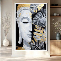 Golden Lotus Buddha Portrait - NicheCanvas