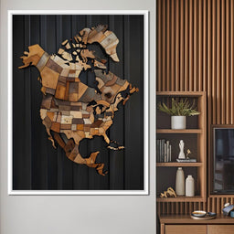 North America & Canada Wooden Art - Johanjjf - NicheCanvas