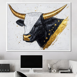 Golden Star Bull Elegance - NicheCanvas