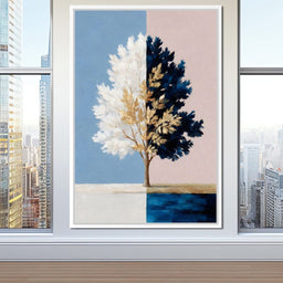 Balanced Seasons Tree Reflection - NicheCanvas