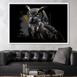 Golden Eyed Night Owl Portrait - NicheCanvas