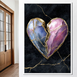 Kintsugi Split Heart Gold - NicheCanvas