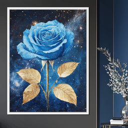 Celestial Blue Rose Symphony - NicheCanvas