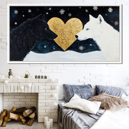 Golden Heart Winter Wolves- - NicheCanvas