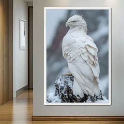 Majestic Winter Hawk Sentinel - NicheCanvas