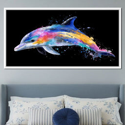 Rainbow Dolphin Splash Flight - NicheCanvas