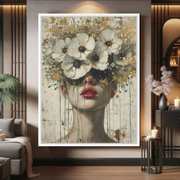 Golden Petal Masquerade - NicheCanvas