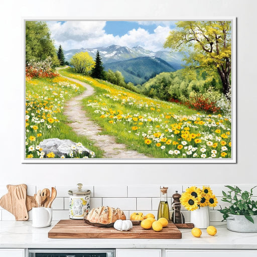 Path Through Floral Meadow Canvas Print