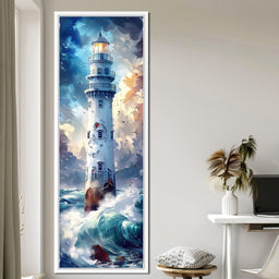 Lighthouse Beacon at Sea - NicheCanvas