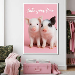 Take Your Time Piglet Pals - NicheCanvas