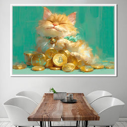Golden Feline Fortune Dreams - Tanni Cylon - NicheCanvas