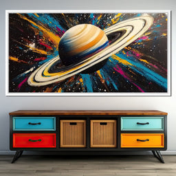 Cosmic Rings of Saturn's Glow - NicheCanvas