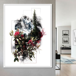 Alpine Peak Floral Montage - NicheCanvas