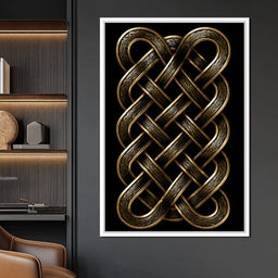Ancient Norse Gold Metal Interlace - NicheCanvas