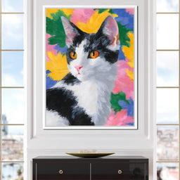 Golden Eyed Feline Brush Garden - NicheCanvas