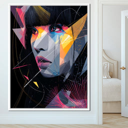 Neon Prism Portrait of Muse - NicheCanvas