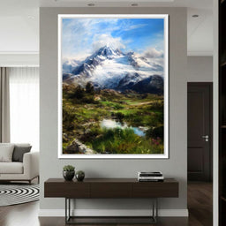 Majestic Alpine Snowbound Peak - NicheCanvas