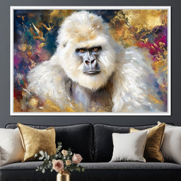 Majestic White Gorilla Portrait - Neal Hackett - NicheCanvas