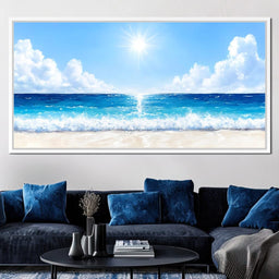 Endless Horizon Sunlit Beach - NicheCanvas