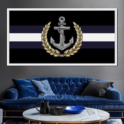Nautical Anchor Laurel Crest - NicheCanvas