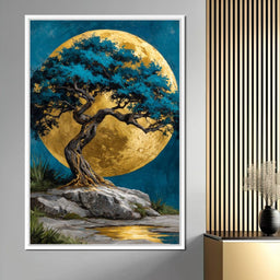Golden Moonlit Tree Reverie - NicheCanvas