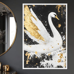 Elegant Graceful Swan Radiance - NicheCanvas