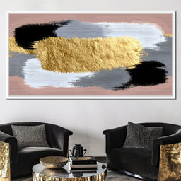 Modern Gold Brushstroke Abstract - NicheCanvas