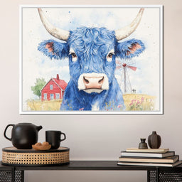 Blue Bovine Countryside Charm - NicheCanvas