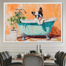 French Bulldog in the Tub - NicheCanvas