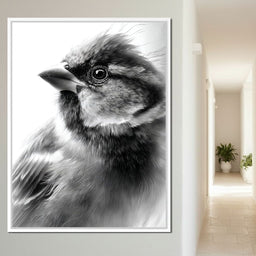 Feathered Sentinel Monochrome - NicheCanvas