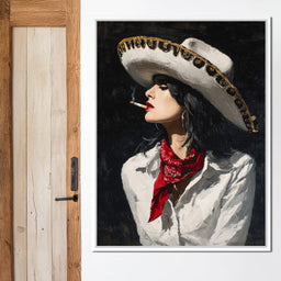 Sombrero Smoke Noir Portrait - NicheCanvas