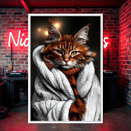 Warm Feline Elegance Wrapped - NicheCanvas
