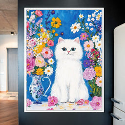 Floral Harmony Kitty - NicheCanvas