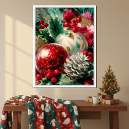 Festive Ornaments Holiday Glow - NicheCanvas